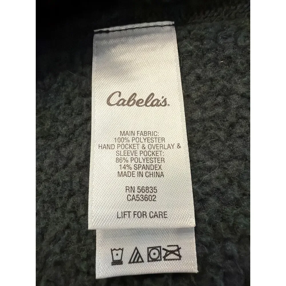 Cabelas XPG zip front Gray fleece jacket LG